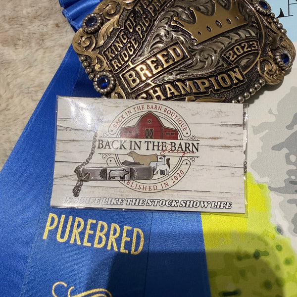 Stamped Pig Bar Necklace
