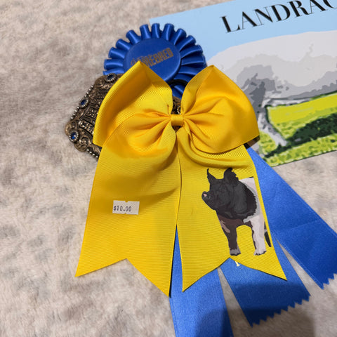 Yellow Hampshire Pig Bow (Style 1)
