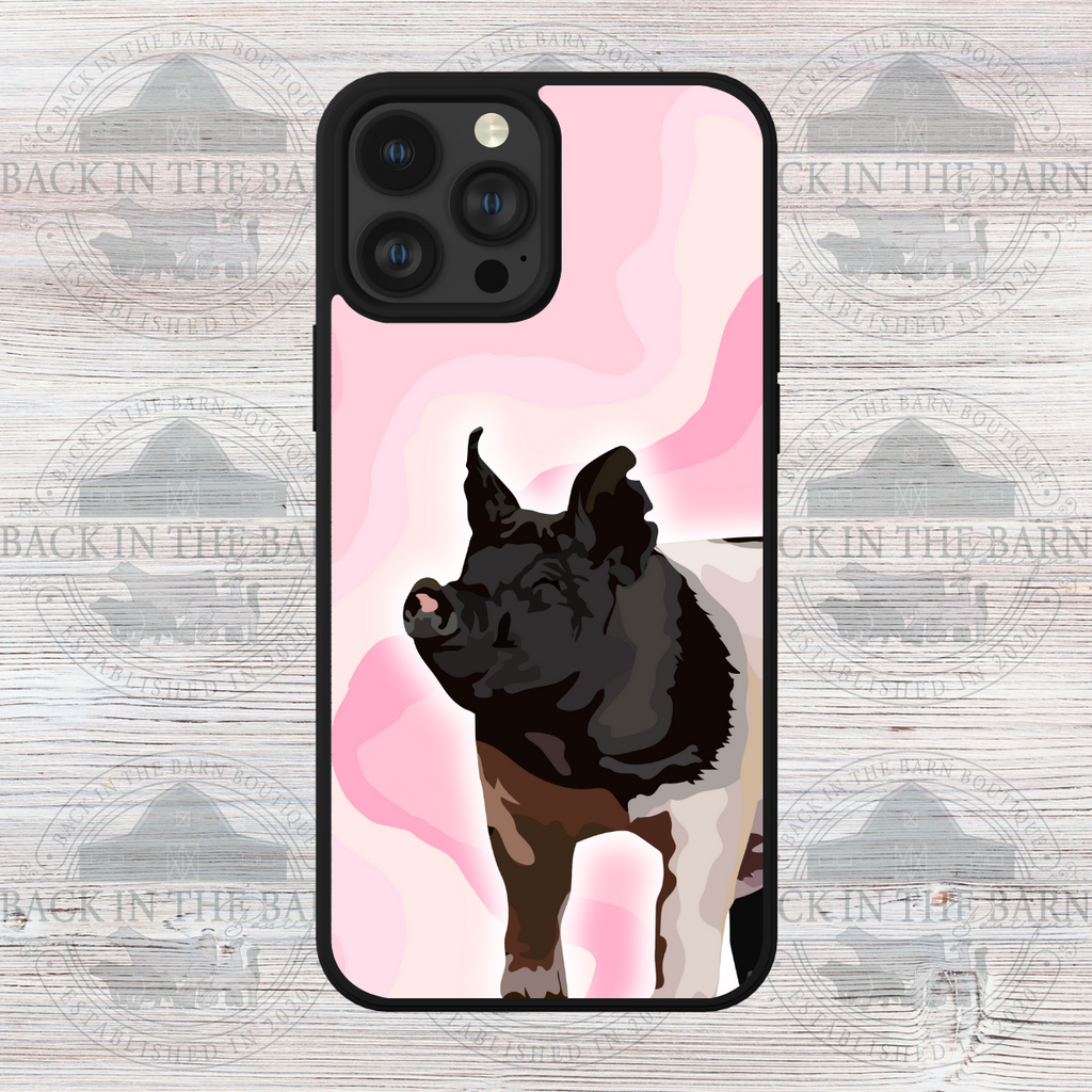 Pink Swirl Pig Phone Case