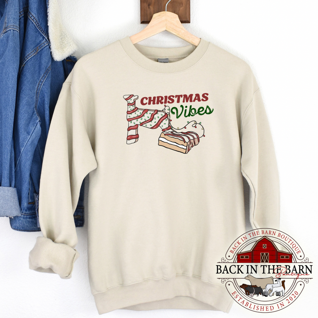 Christmas Vibes Lamb Cake Crewneck