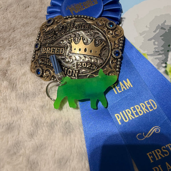 Epoxy Pig Keychain