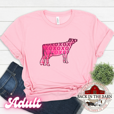 Pink Watercolor Dairy Cow Shirt