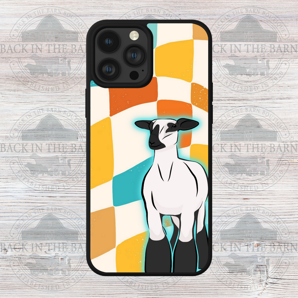 Sunset Checkered Lamb Phone Case