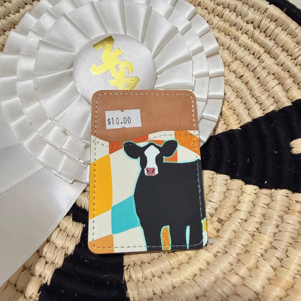 Back of Phone Cattle Card Wallet
