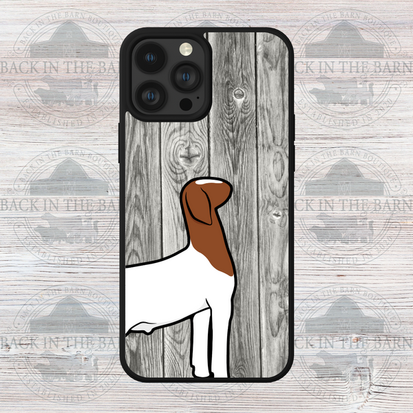 Gray Woodgrain Goat Phone Case