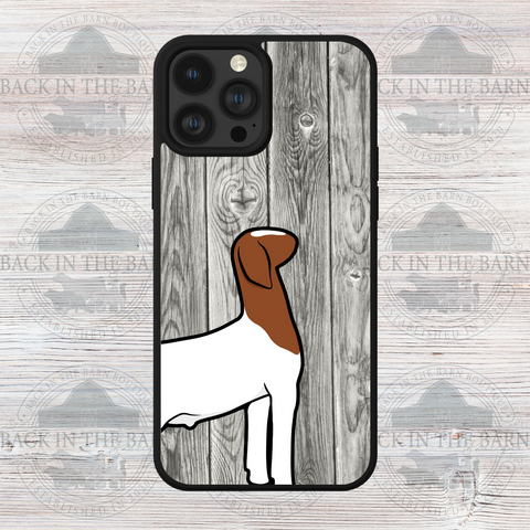 Gray Woodgrain Goat Phone Case