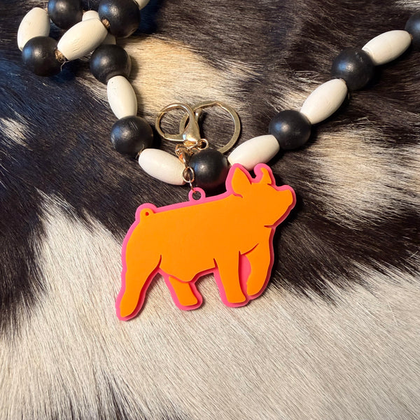 Acrylic Pig Keychain