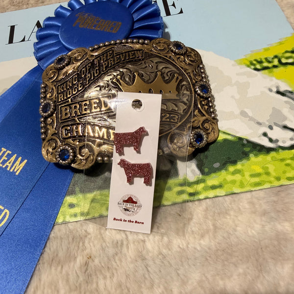 Resin Cattle Stud Earrings