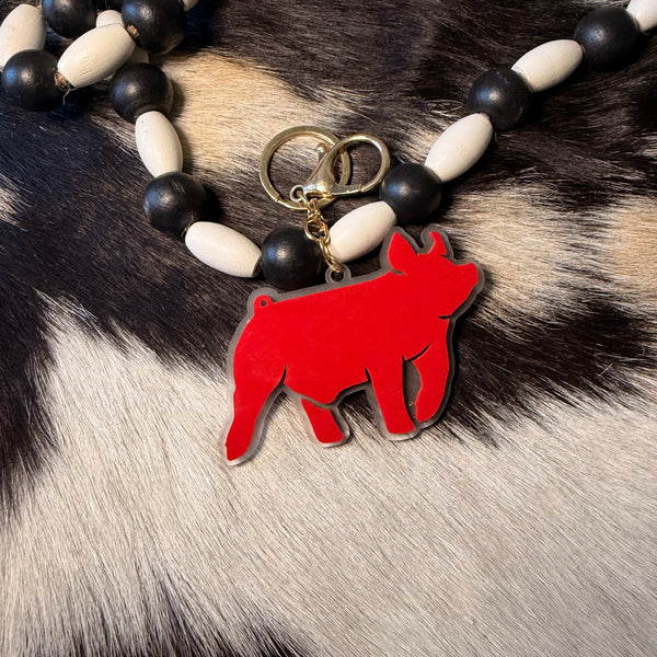 Acrylic Pig Keychain
