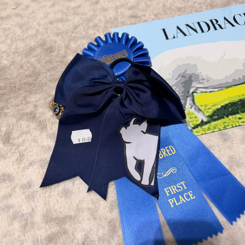 Navy Yorkshire Pig Bow