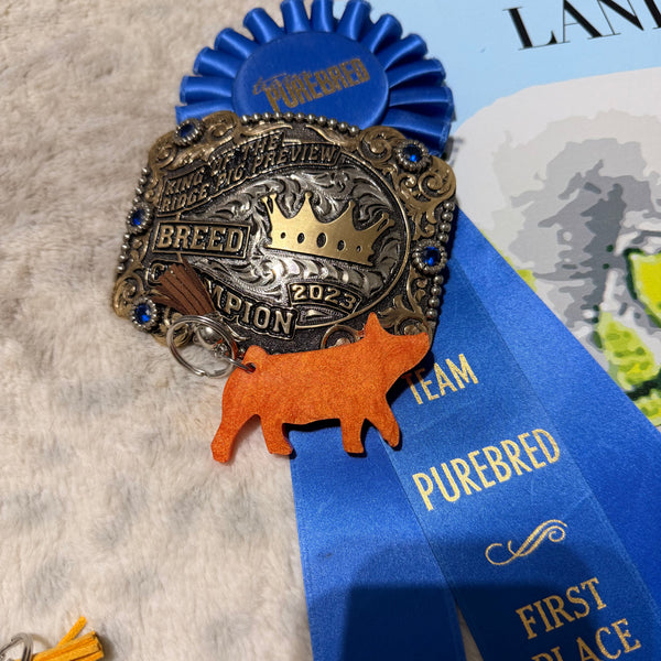 Epoxy Pig Keychain