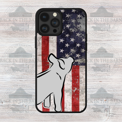 American Flag Pig Phone Case