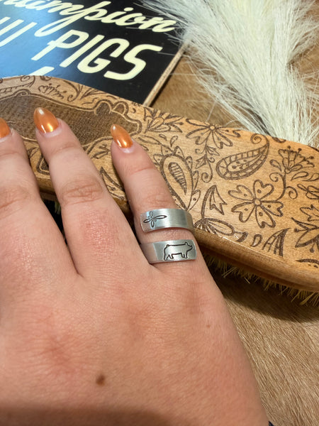 Adjustable Stamped Pig Rings