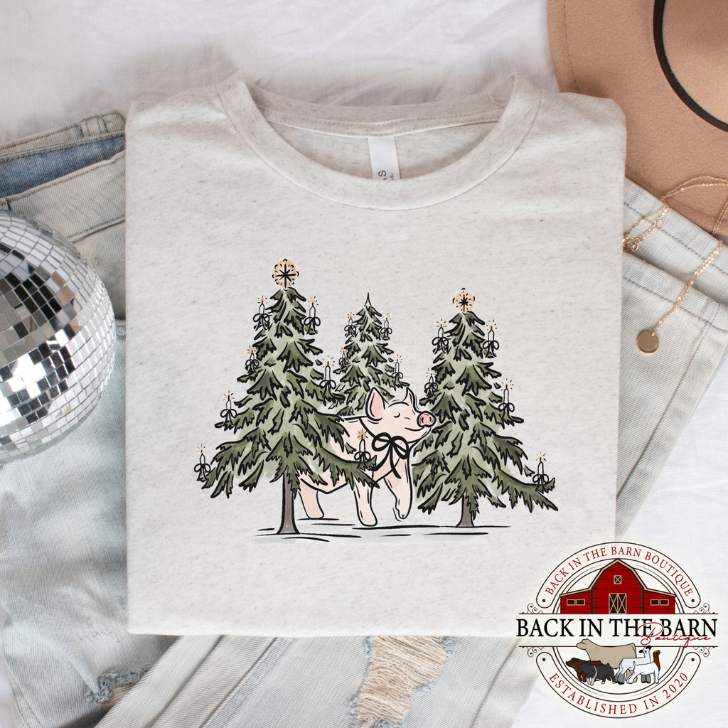 Silent Night Christmas Pig Shirt