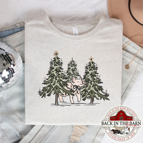 Silent Night Christmas Pig Shirt