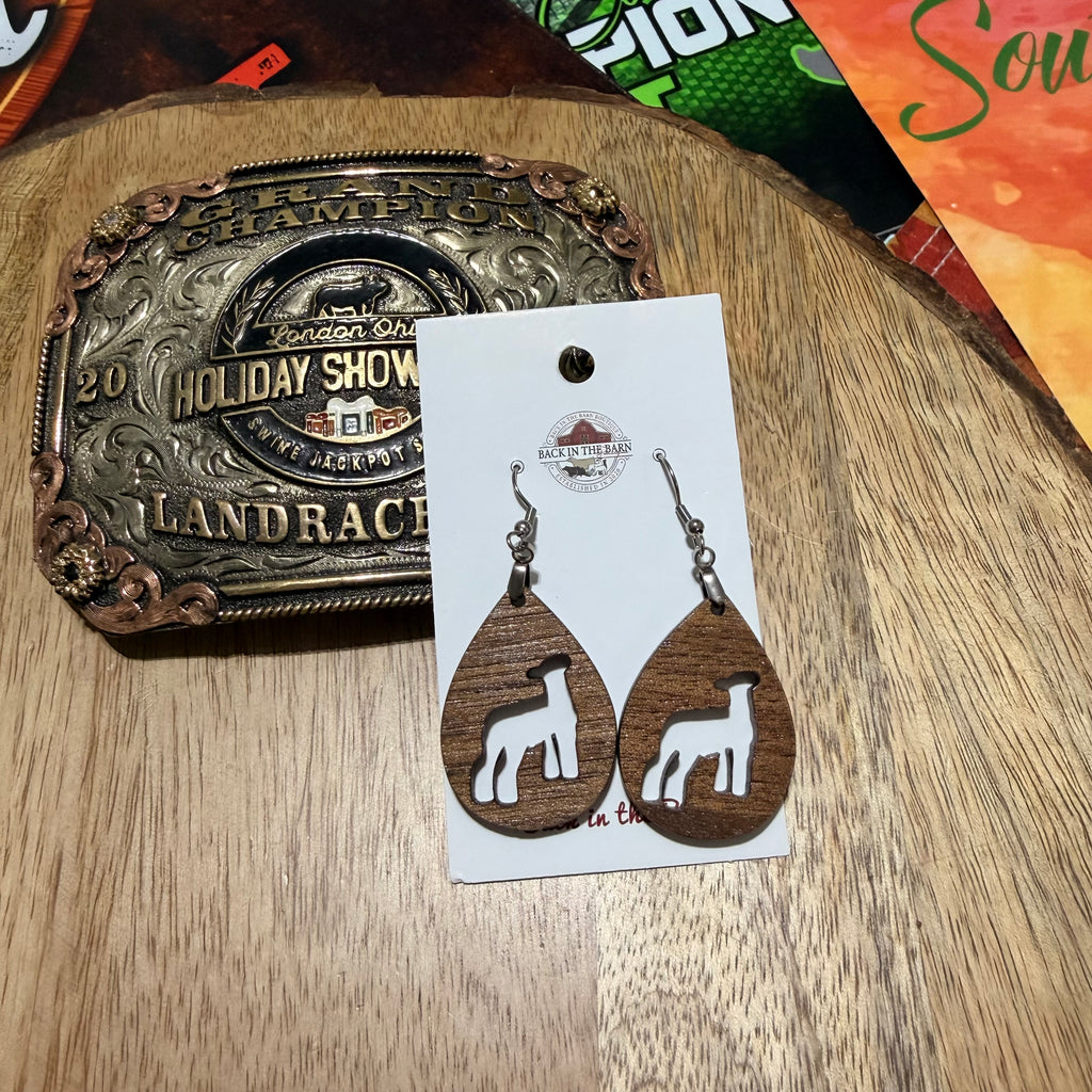 Lamb Walnut Teardrop Earrings Style 2