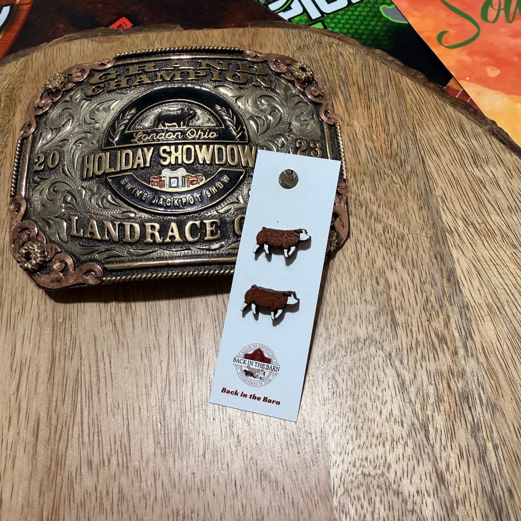 Hereford Pig Stud Earrings