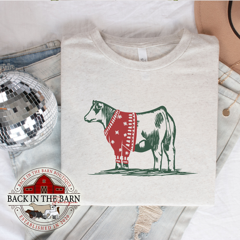 Christmas Sweater Cattle Shirt