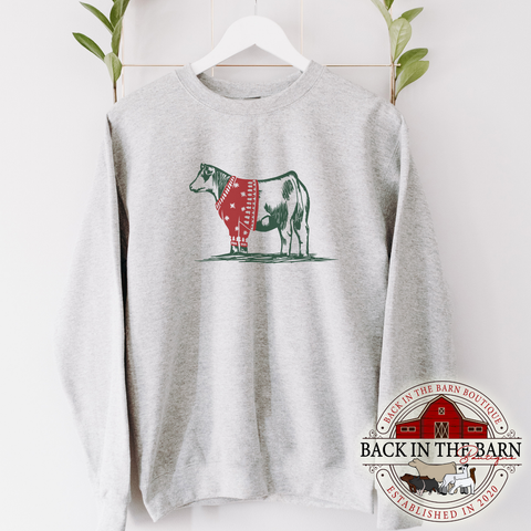 Christmas Sweater Cattle Crewneck