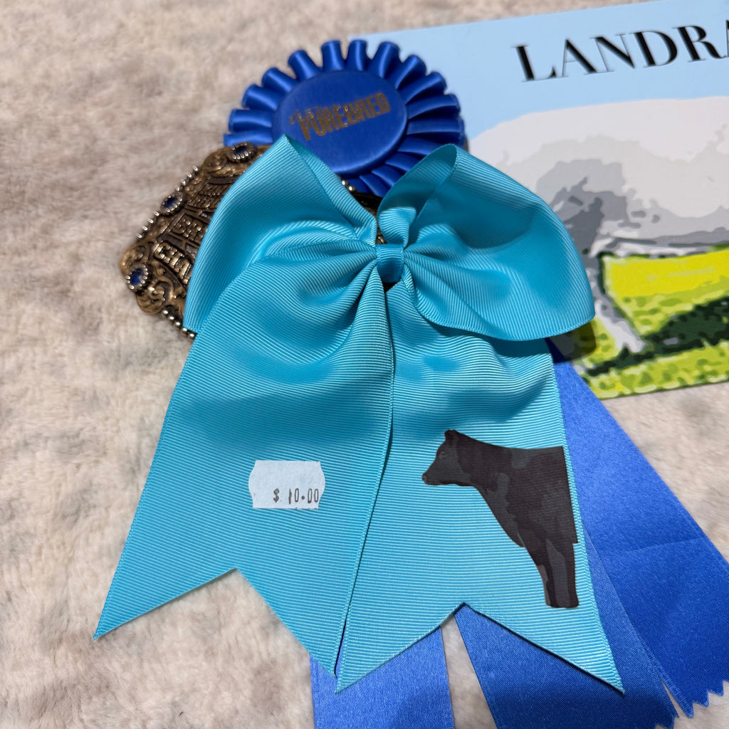 Sky Blue With Black Cattle Bow (Style 1)