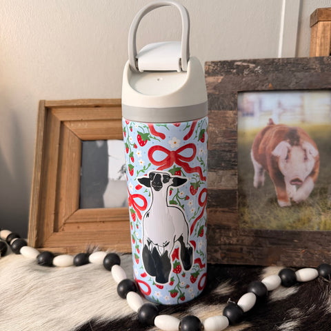 Strawberry Bow Sip Top Lamb Tumbler