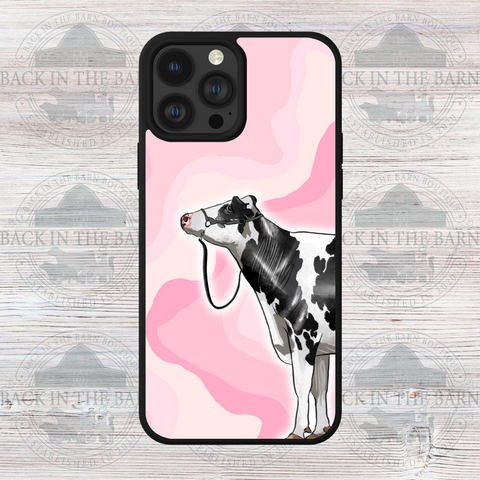 Pink Swirl Dairy Cattle Phone Case