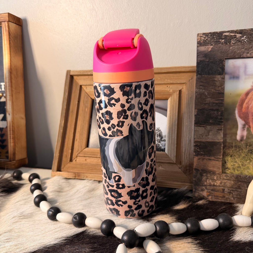 Cheetah Sip Top Pig PINK Tumbler