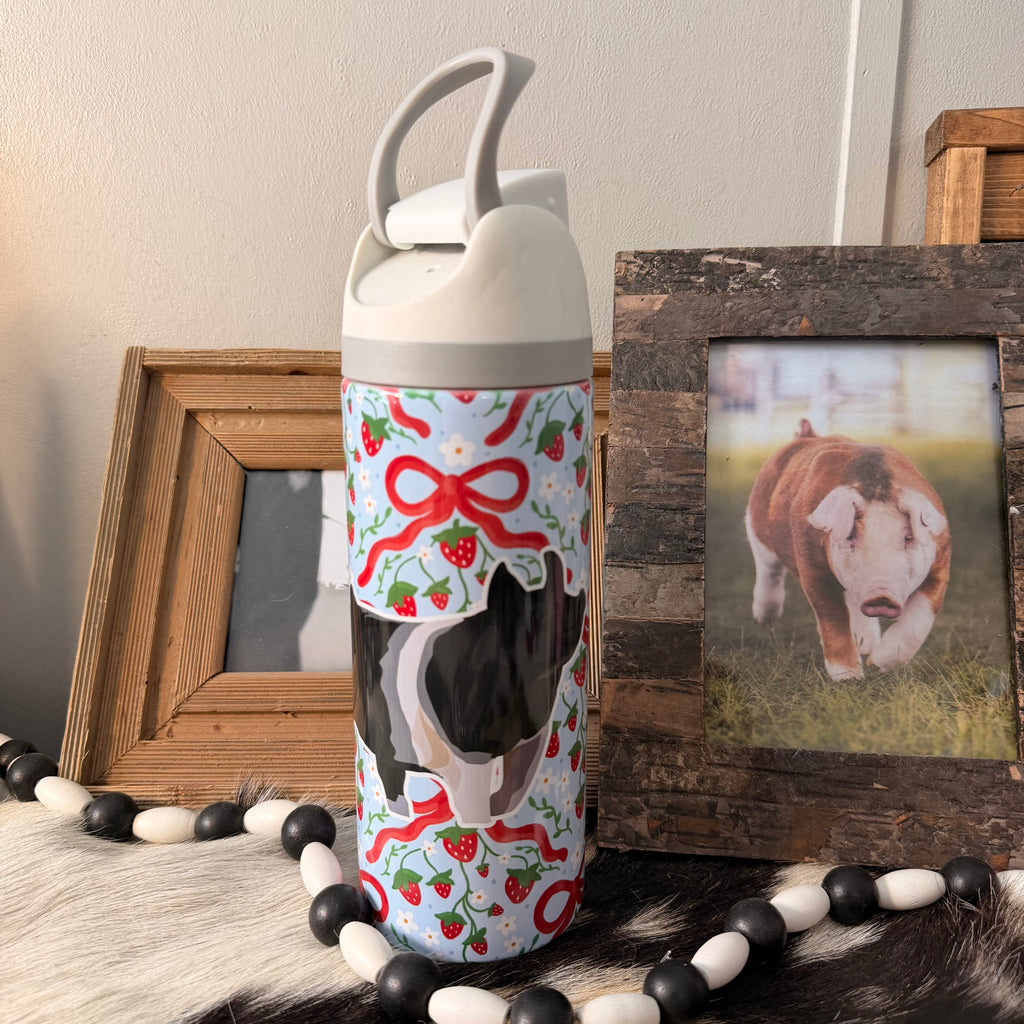 Strawberry Bow Sip Top Pig Tumbler