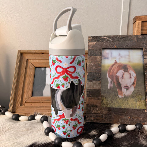 Strawberry Bow Sip Top Pig Tumbler