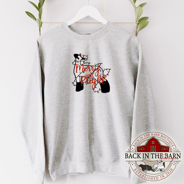 Merry and Bright Lamb Crewneck