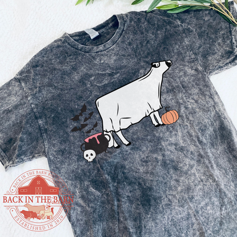 Spooky Season Dairy Cow Mineral Wash Shirt