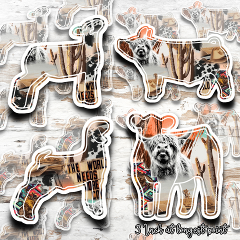Western Print Livestock Stickers