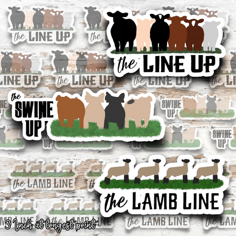 The Line Up Livestock Stickers