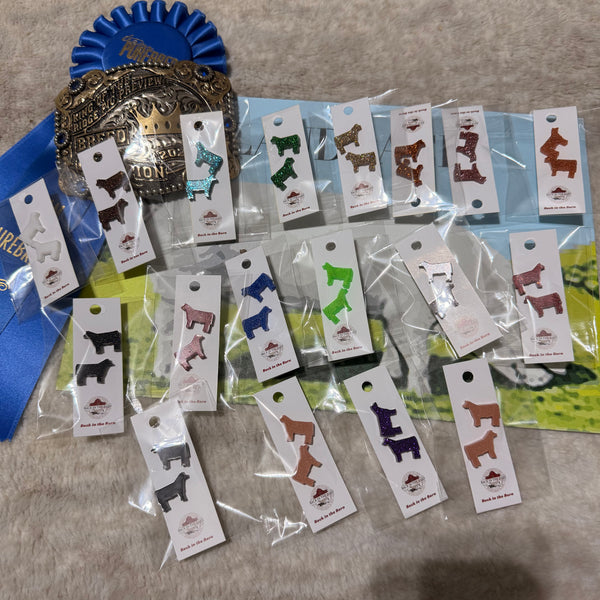 Resin Cattle Stud Earrings