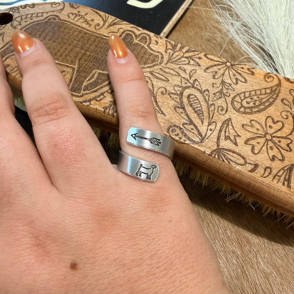 Adjustable Stamped Goat Rings