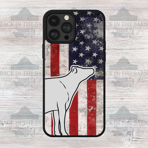 American Flag Dairy Cattle Phone Case