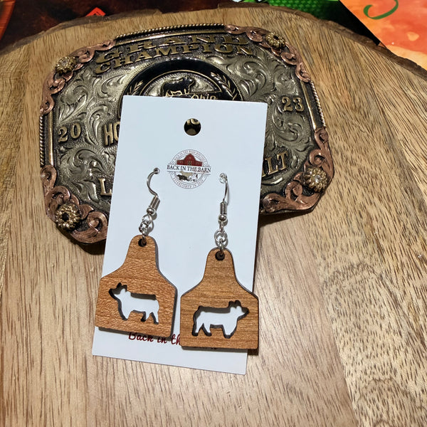 Pig Ear Tag Earrings