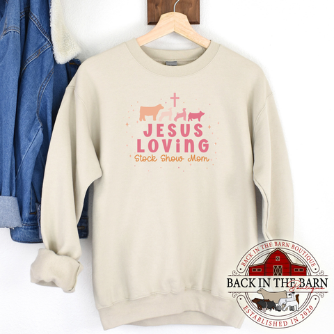 Jesus Loving Show Mom Livestock Crewneck