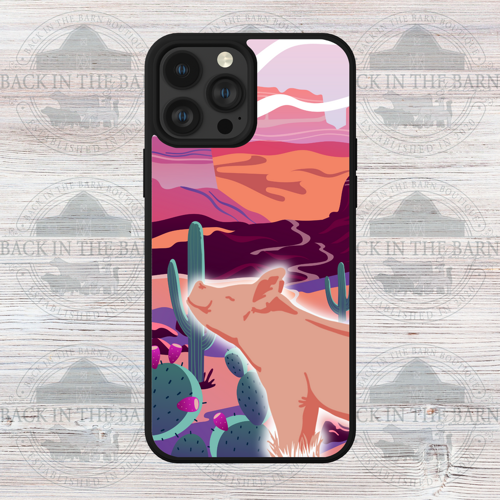 Western Sunset Pig Phone Case