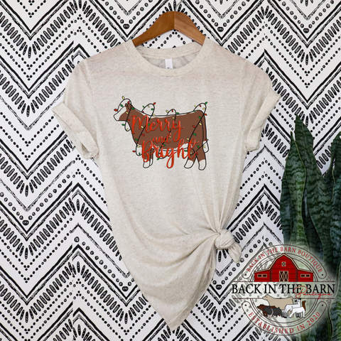 Merry and Bright Cattle Shirt