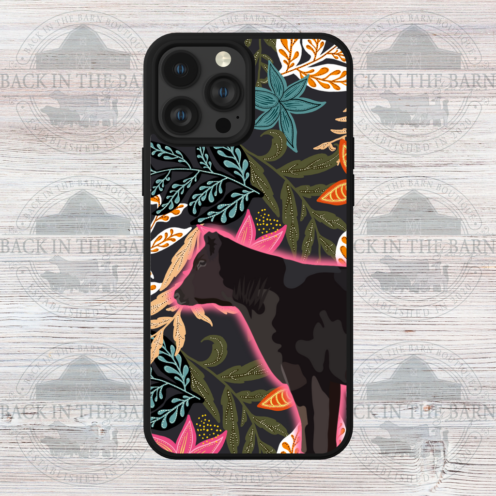 Dark Floral Cattle Phone Case