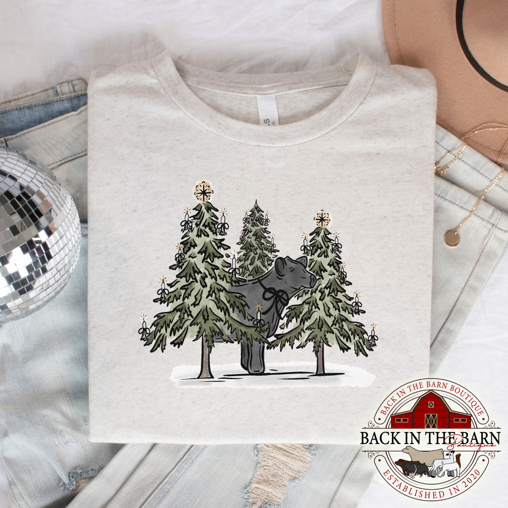 Silent Night Christmas Cattle Shirt