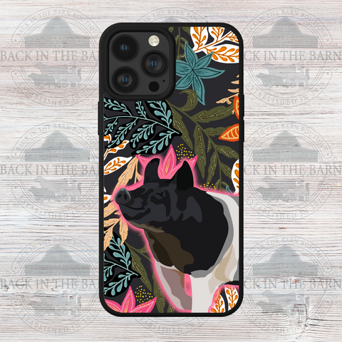 Dark Floral Pig Phone Case