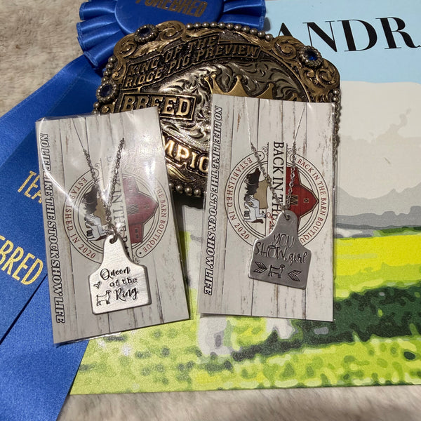Stamped Goat Ear Tag Necklace