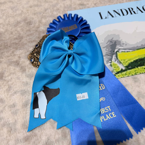 Blue Hampshire Pig Bow