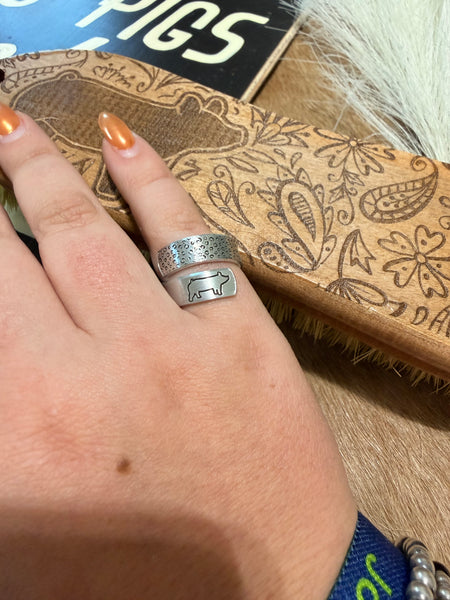 Adjustable Stamped Pig Rings