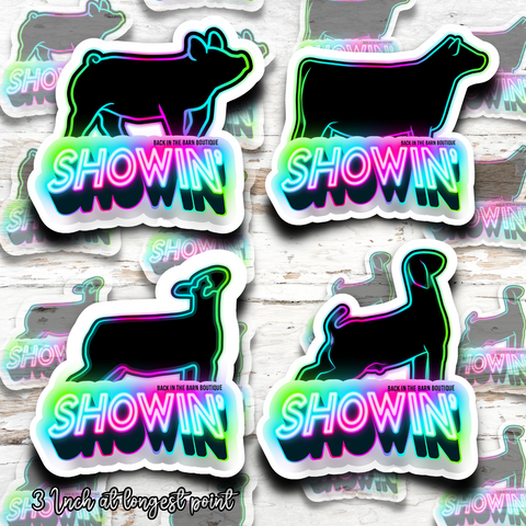 Neon Sign Livestock Stickers