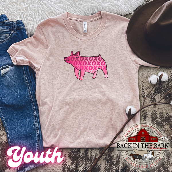 Pink Watercolor Pig Shirt