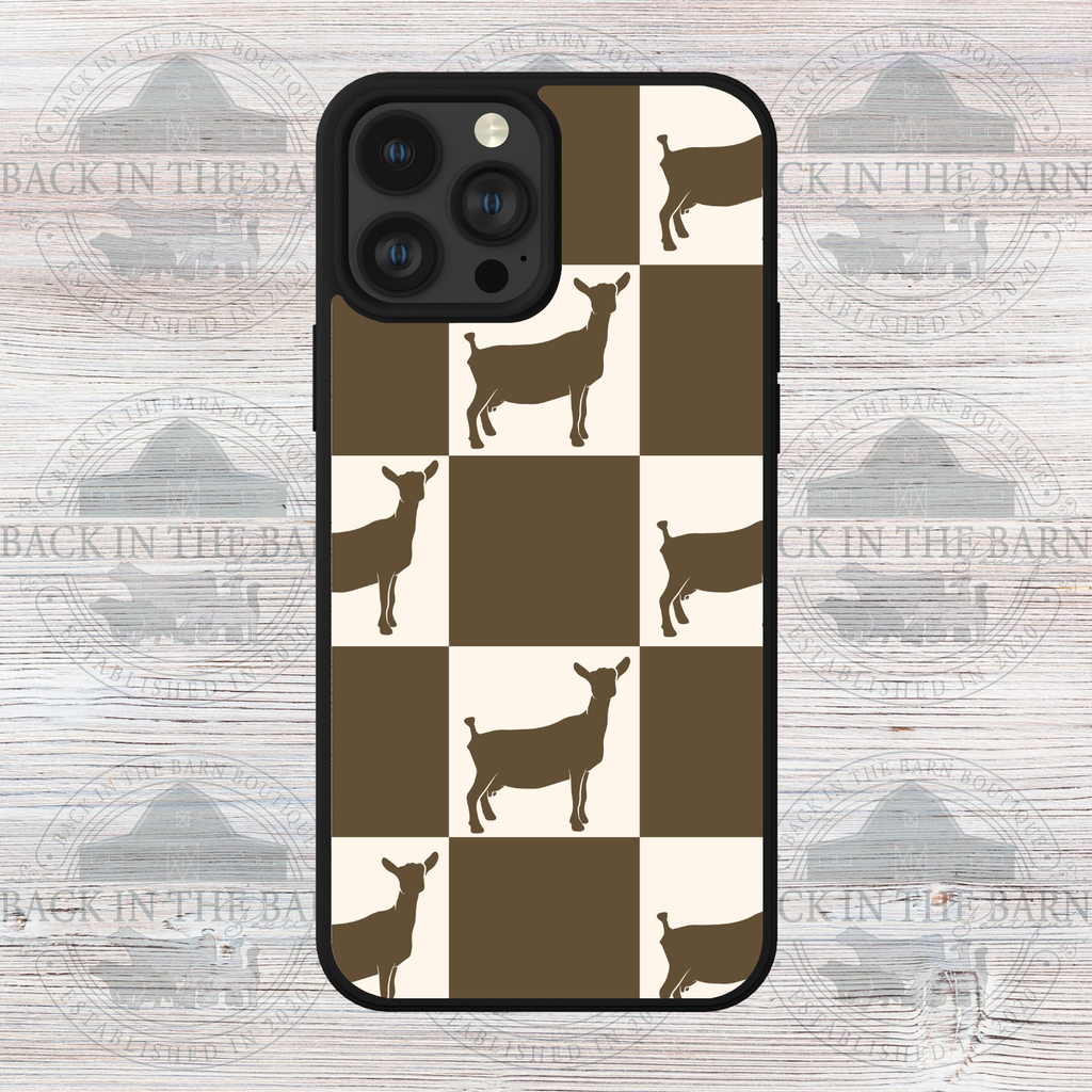 Natural Checkered Dairy Goat Phone Case