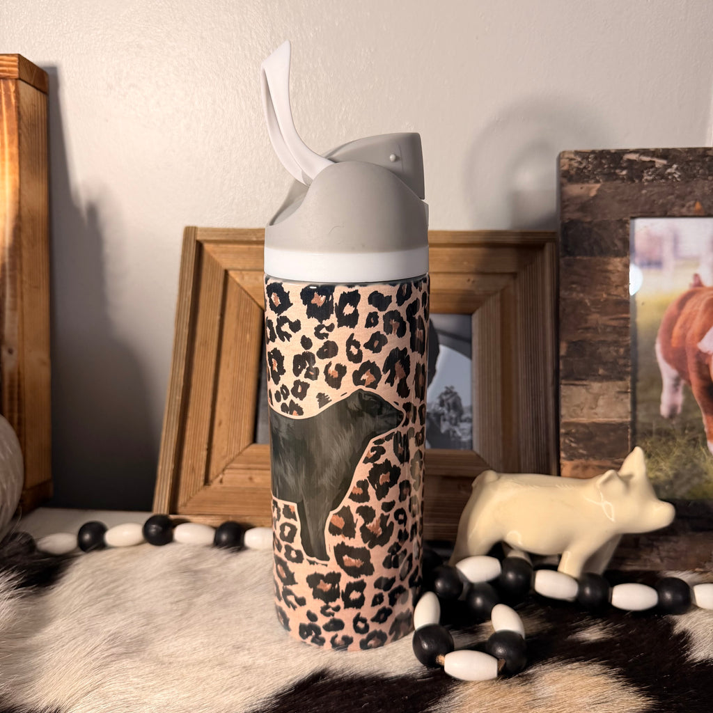 Cheetah Sip Top Cattle GRAY Tumbler